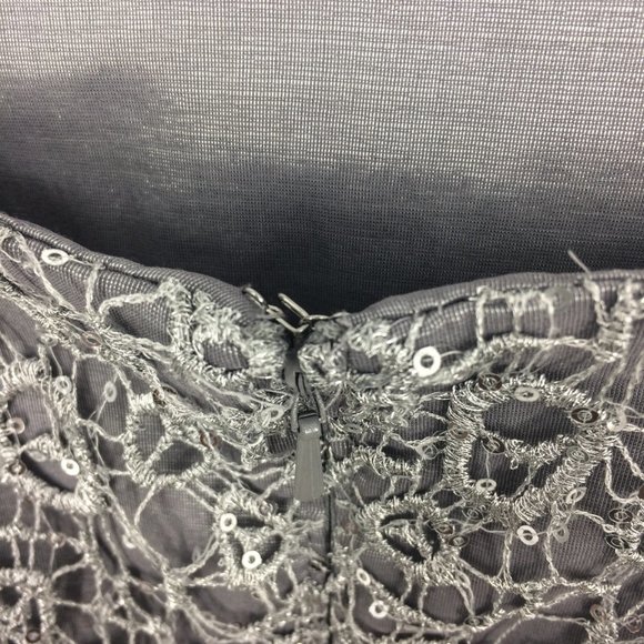 KM COLLECTIONS BY MILLA BELL Silver Sequin Dress - Picture 4 of 8